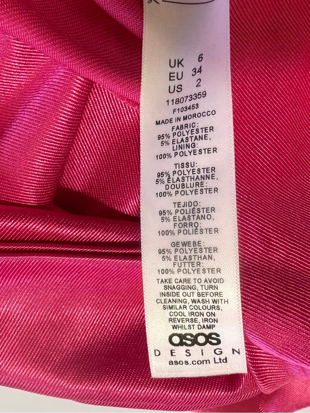 ASOS Pink Satin Strapless Mini Dress Bow Detail XS Y2K Party - Picture 10 of 14